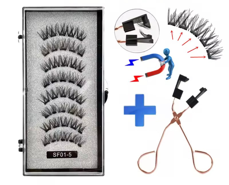 2 PAIRS MAGNETIC EYELASHES™ + NATURAL CURVED EYELASH APPLICATOR