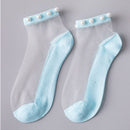 2 PAIRS TRANSPARENT PEARL SOCKS