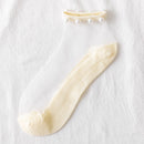 2 PAIRS TRANSPARENT PEARL SOCKS