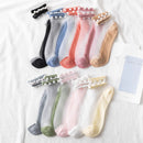 2 PAIRS TRANSPARENT PEARL SOCKS