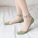 2 PAIRS TRANSPARENT PEARL SOCKS