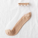 2 PAIRS TRANSPARENT PEARL SOCKS