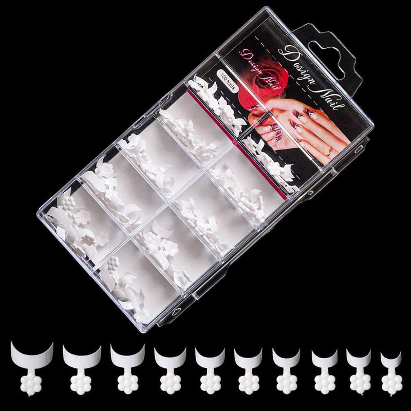 100 PCS/SET WHITE FRENCH MANICURE AND FAST DRYING NAIL GLUE