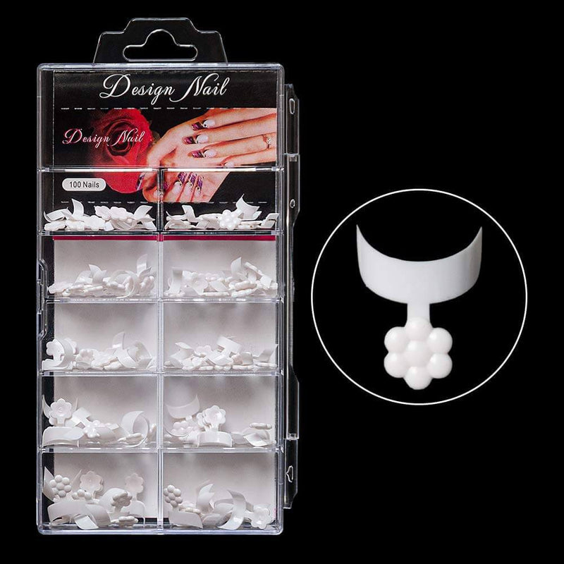 100 PCS/SET WHITE FRENCH MANICURE AND FAST DRYING NAIL GLUE