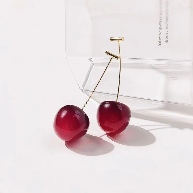 CHERRY FRUIT EUROPEAN STYLE EARRINGS