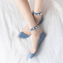 2 PAIRS TRANSPARENT PEARL SOCKS